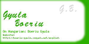 gyula boeriu business card